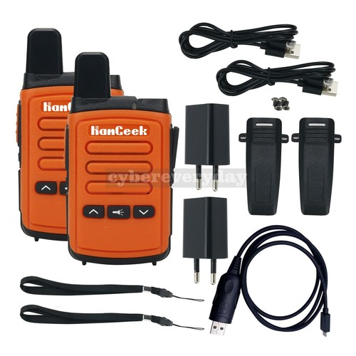 8W 16CH Mini Walkie Talkie 1-10KM UHF Radio Orange For Hotel Shopping Mall