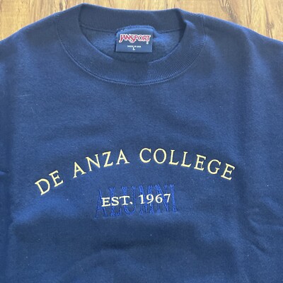 Vintage De Anza College Alumni JanSport Sweatshirt Mens Size LG Made In USA Blue