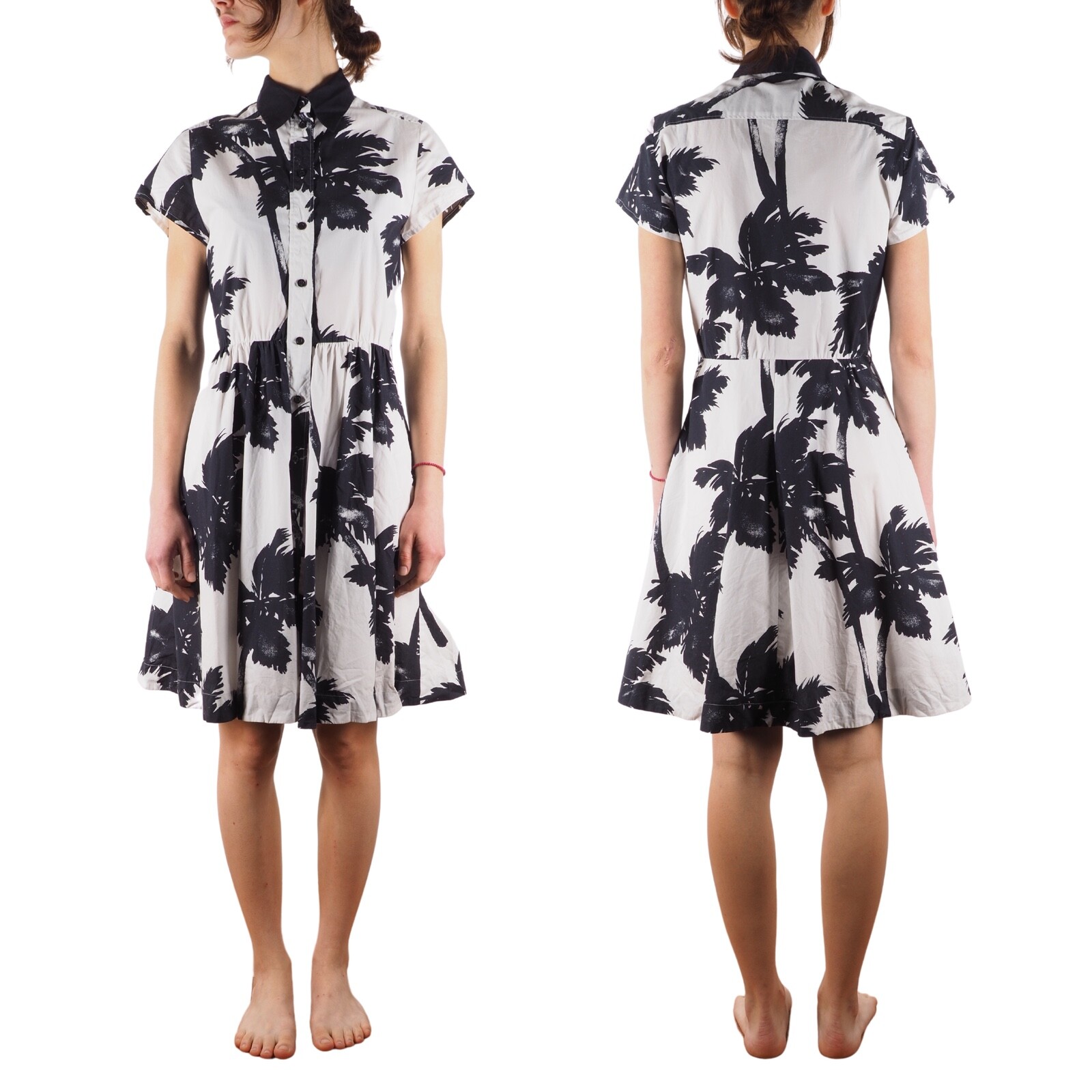 Vintage Moschino Cheap and Chic Womens White Black Palms