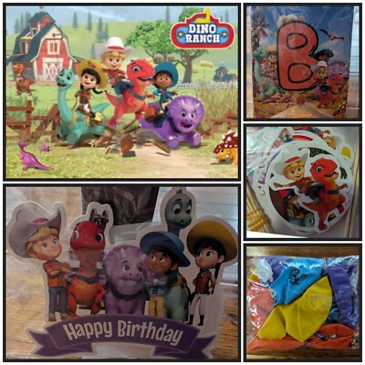 35pc Dino Ranch Birthday Party Deluxe Decorations Backdrop Banner Balloons New