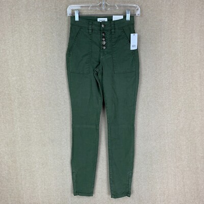 NEW! Joie High Rise Jeans 23 (24x28) Womens Green Skinny Button Fly Maxine Park