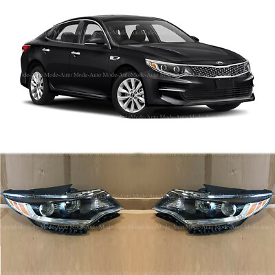 Halogen Headlight Assembly for 2016 2017 2018 Kia Optima Left Right Pair w/o LED