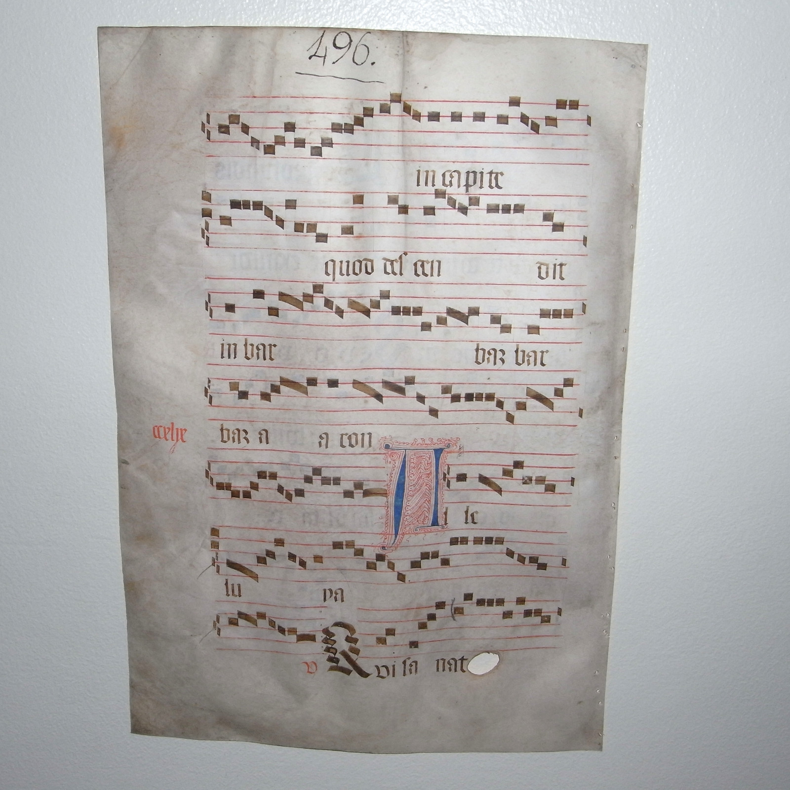 MEDIEVAL ILLUMINATED MANUSCRIPT Vellum Gregorian Chant Music