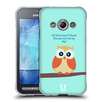 HEAD CASE DESIGNS MEAN OWLS SOFT GEL CASE FOR SAMSUNG PHONES 4