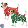 Vehomy 2-Pack Christmas Dog Pajamas Xmas Pet Pjs with Snowman Elk Patterns Christmas Dog Onesie Jumpsuits Jammies Clothes Stretchy Shirts Comfy Outfit Costume Apparel for Small Medium Large Dogs XS