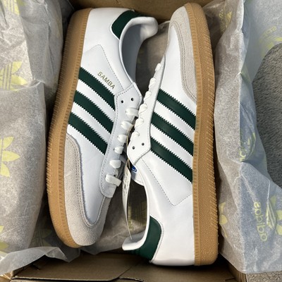 Adidas Samba OG  White Collegiate Green Gum  Colorway Size 11.5 Authentic IE3437