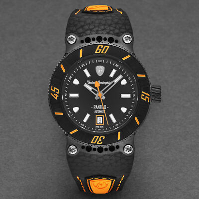 Pre-owned Tonino Lamborghini Men's 'panfilo' Black Dial Automatic Watch Tlf-t03-3