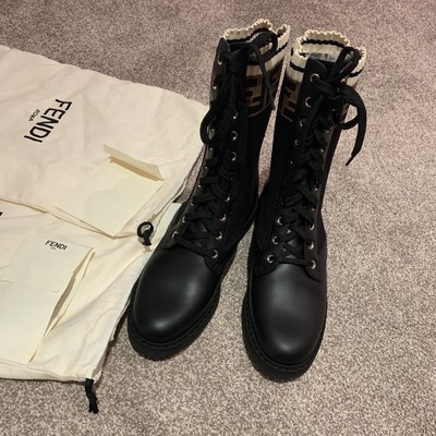 fendi black leather biker boots