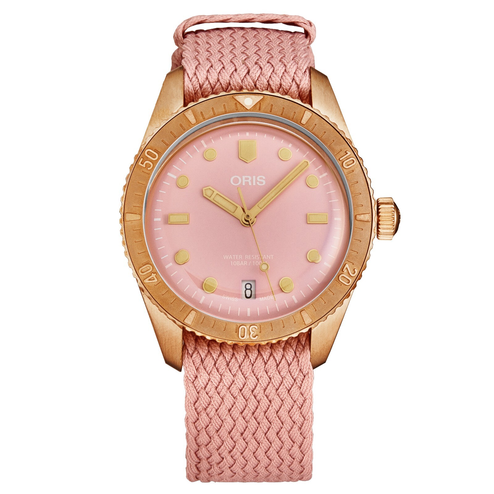 Pre-owned Oris Divers Sixty-five Auto 38mm Bronze Men Watch 01 733 7771 3158-07 3 19 04br