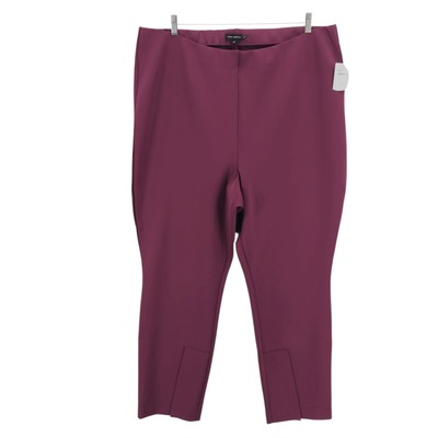 NWT GOOD AMERICAN Scuba Boss Pull On Slim Fit Pant Oxblood Ankle Zip 5XL
