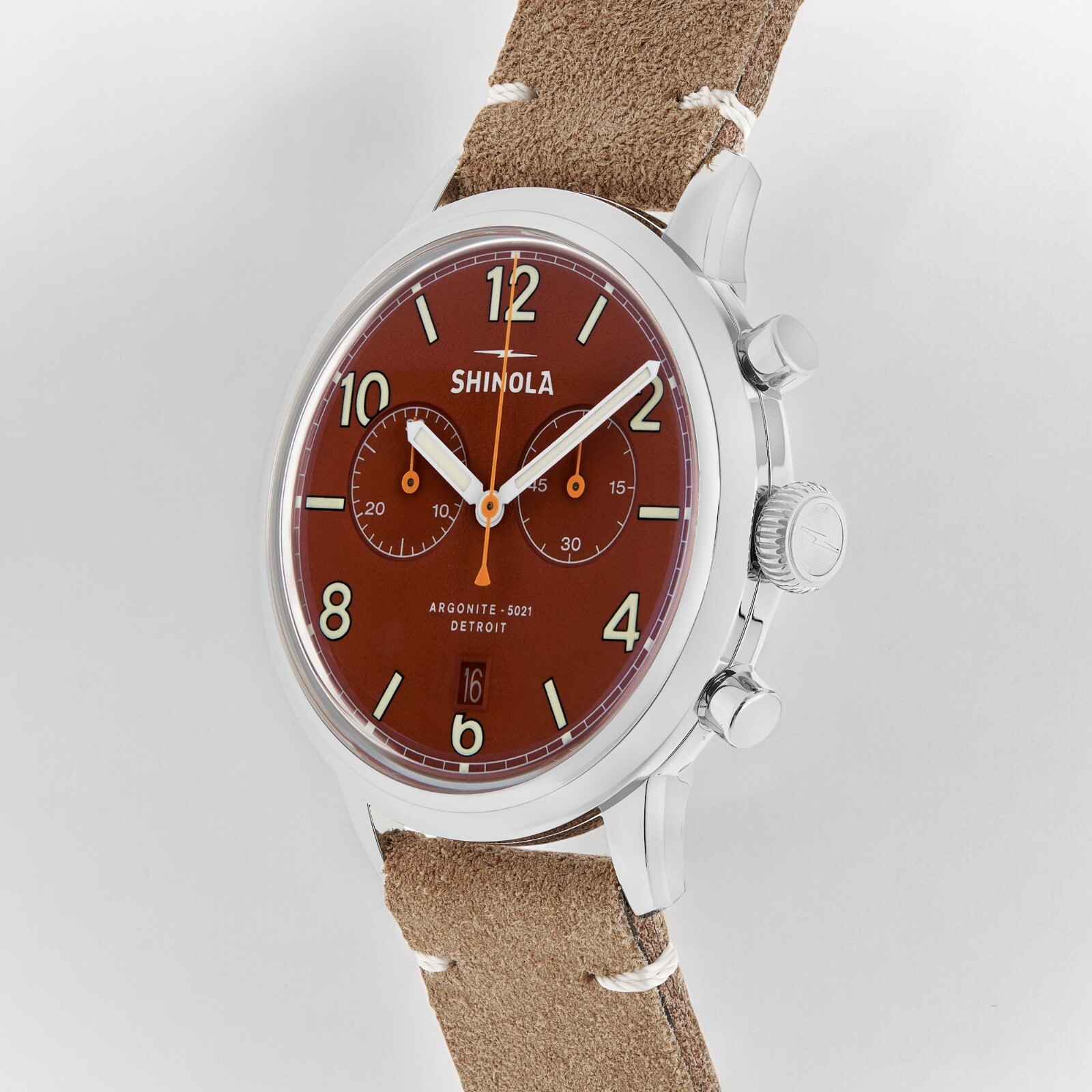 Pre-owned Shinola Detriot Men's The Traveler S0120250984 2 Eye Chronograph Watch $850