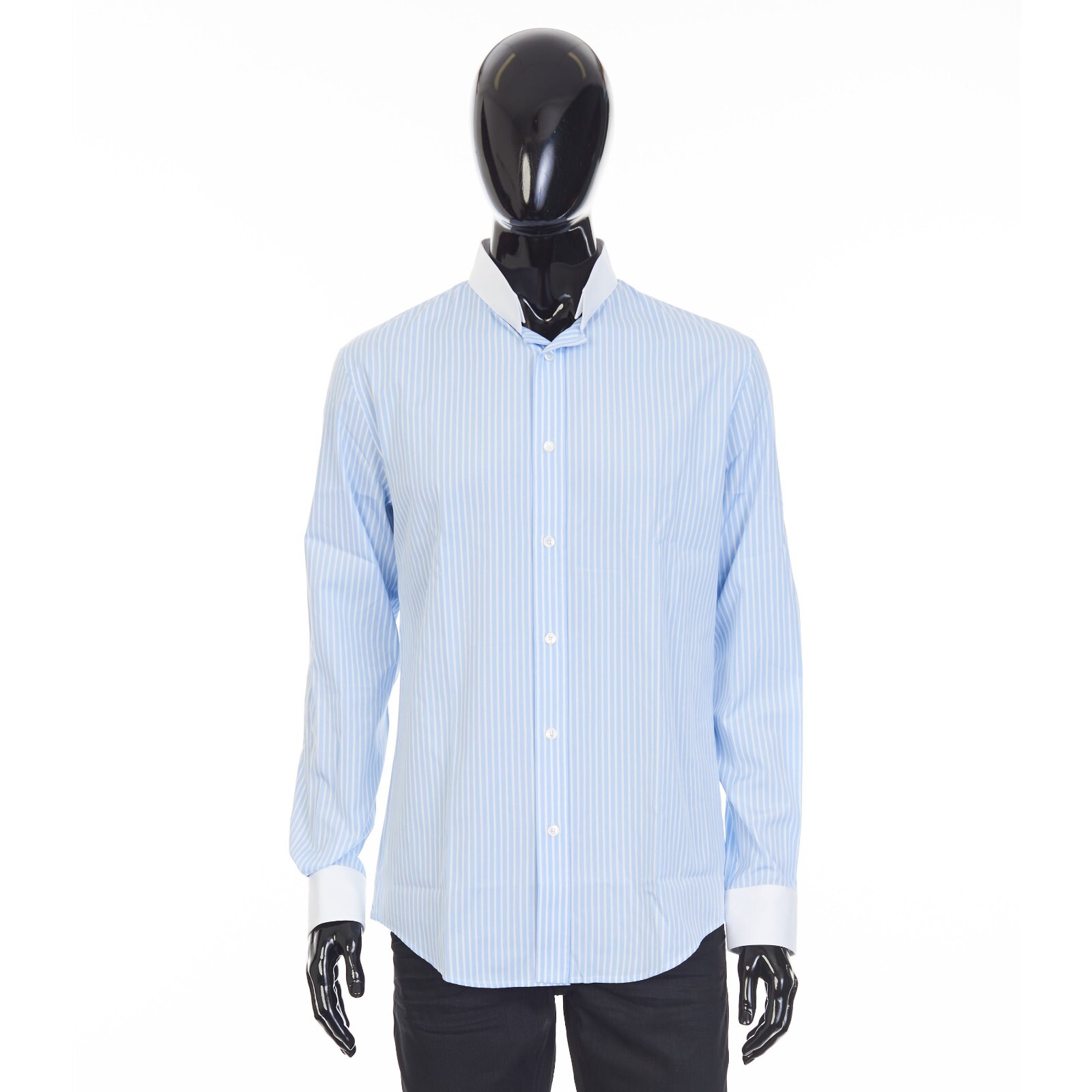 CELINE 890$ Blue White Pajama Stripe Cotton Shirt - Inverted CELINE 890$ Blue White Pajama Stripe Cotton Shirt - Inverted