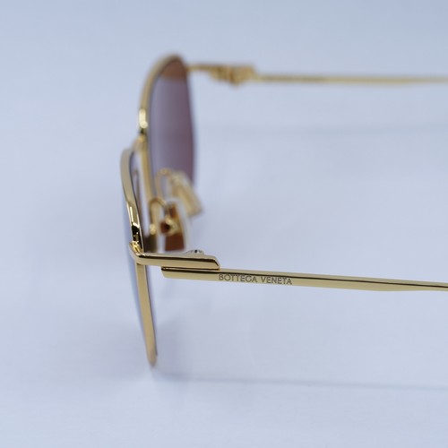 Pre-owned Bottega Veneta Bv1301s 003 Gold/brown 50-19-145 Sunglasses