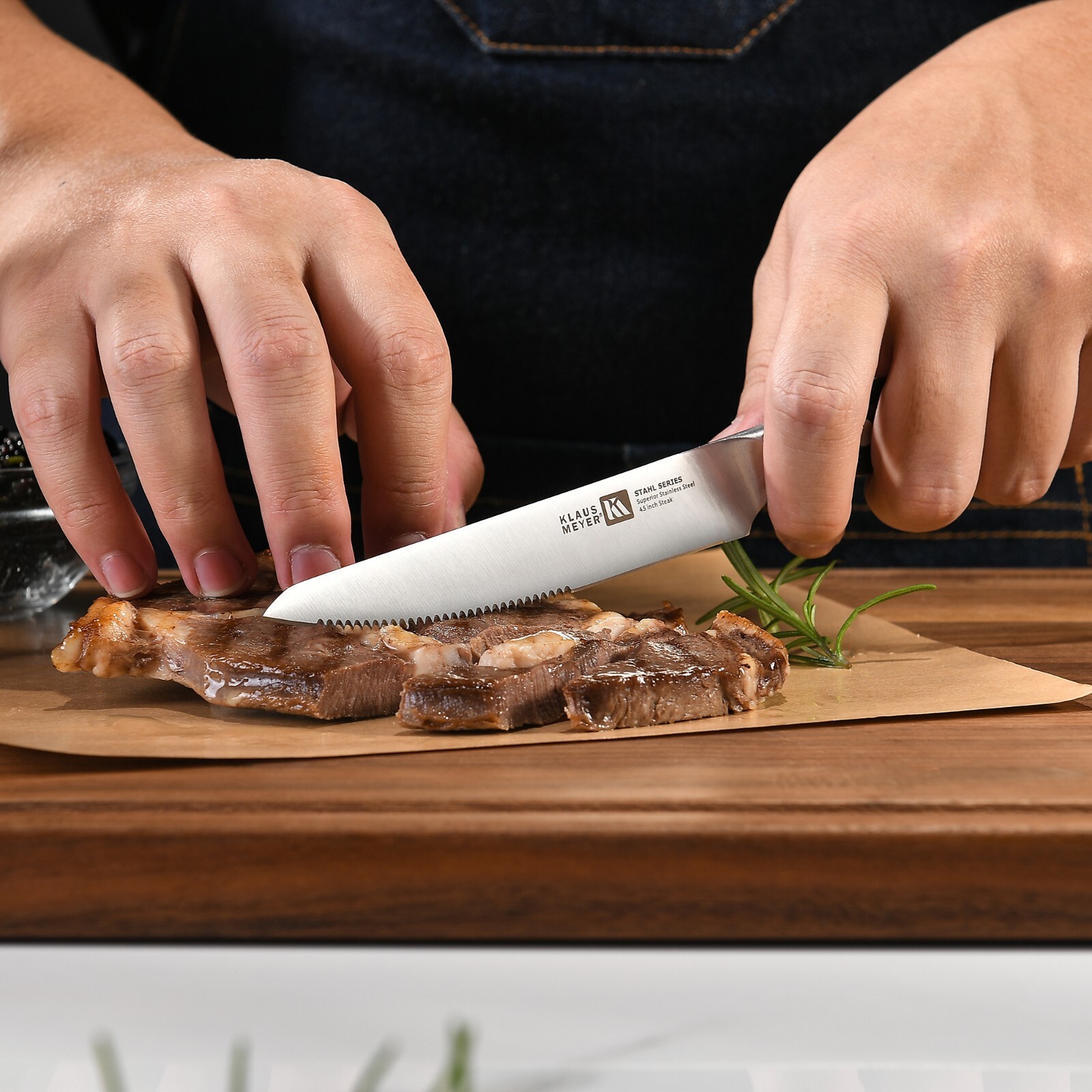 Klaus Meyer Stahl High Carbon Steel 4.5 inch 6 Piece Steak Knife Set