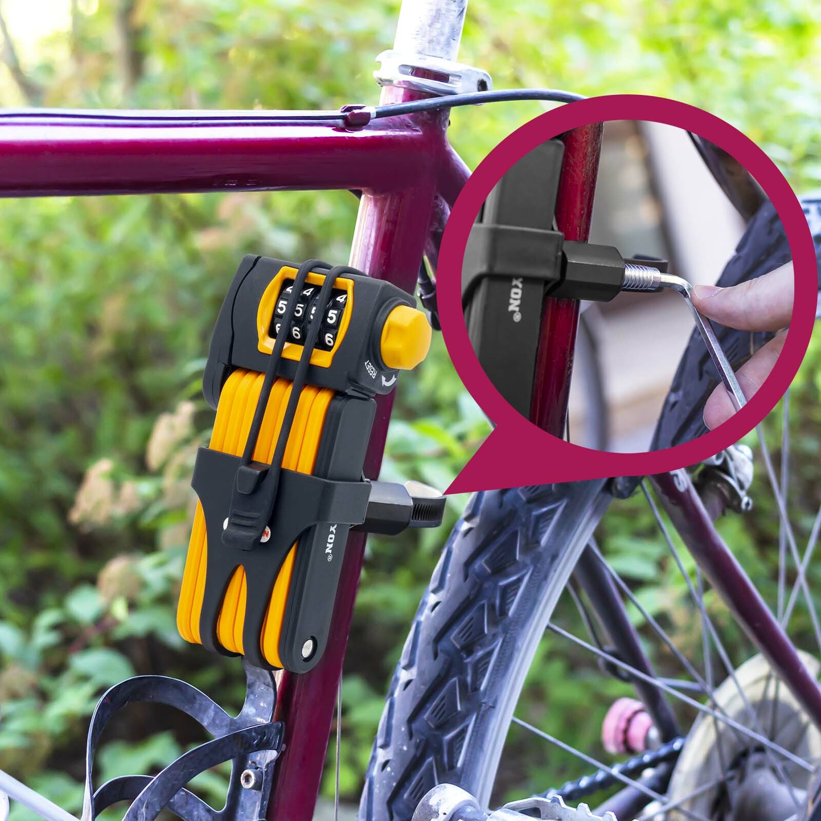 fahrrad falt-schloss mit zahlen-code