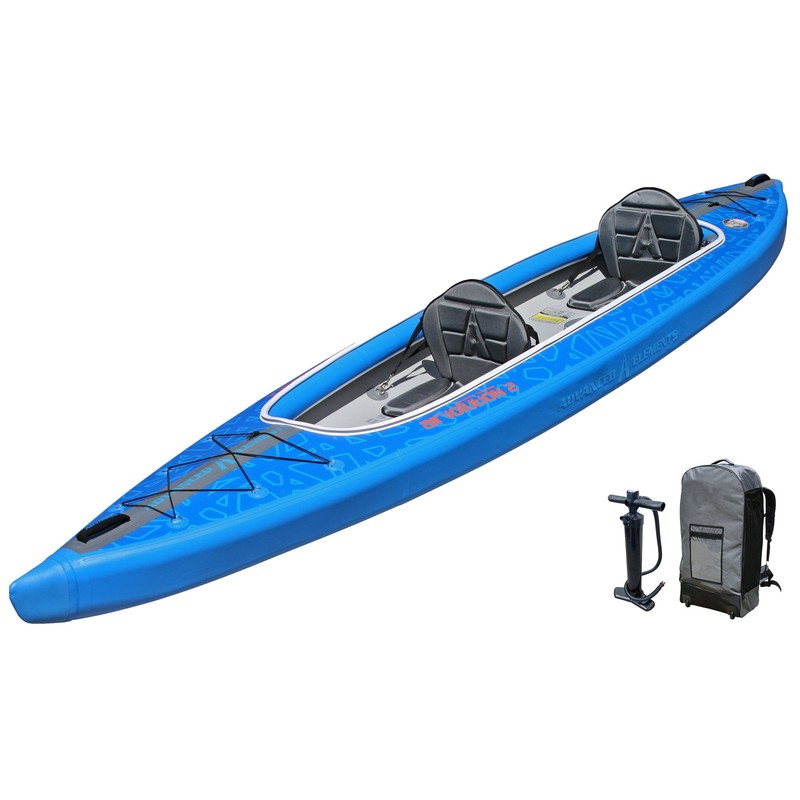 With Pump - Recreational Tandem Kayak - 14.5 Ft - Blue