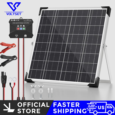 VOLTSET 12V Solar Battery Trickle Charger Maintainer 20W Solar Panel Kit for Car