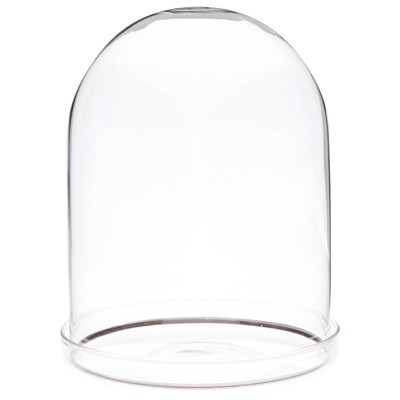 Plymor 4.5'' x 6'' Glass Dome Cloche with Silver Rim (Clear Glass Base), 12 Pack