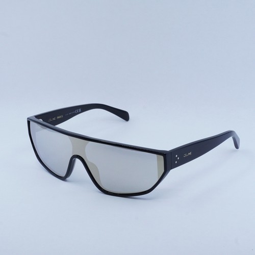 Pre-owned Celine Cl40195i 01c Shiny Black/silver Mirror --135 Sunglasses Authentic