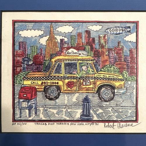 Robert Clarence Signed / Framed Serigraph - Taxicab Ride