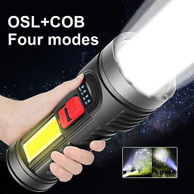2PC 3500000LM LED Flashlight Super Bright Torch USB Rechargeable Lamp High Power