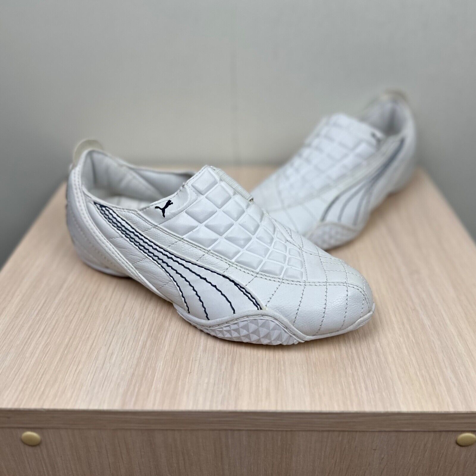 Puma Uke 00s Y2K Speedcat Leather Trainer Shoes White Puma Uke 00s Y2K Speedcat Leather Trainer Shoes White