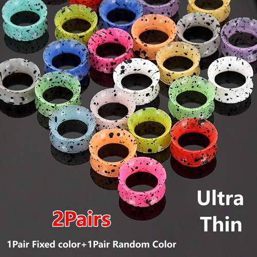4Pcs Ultra Thin Silicone Flesh Tunnels Ear Gauge Expander