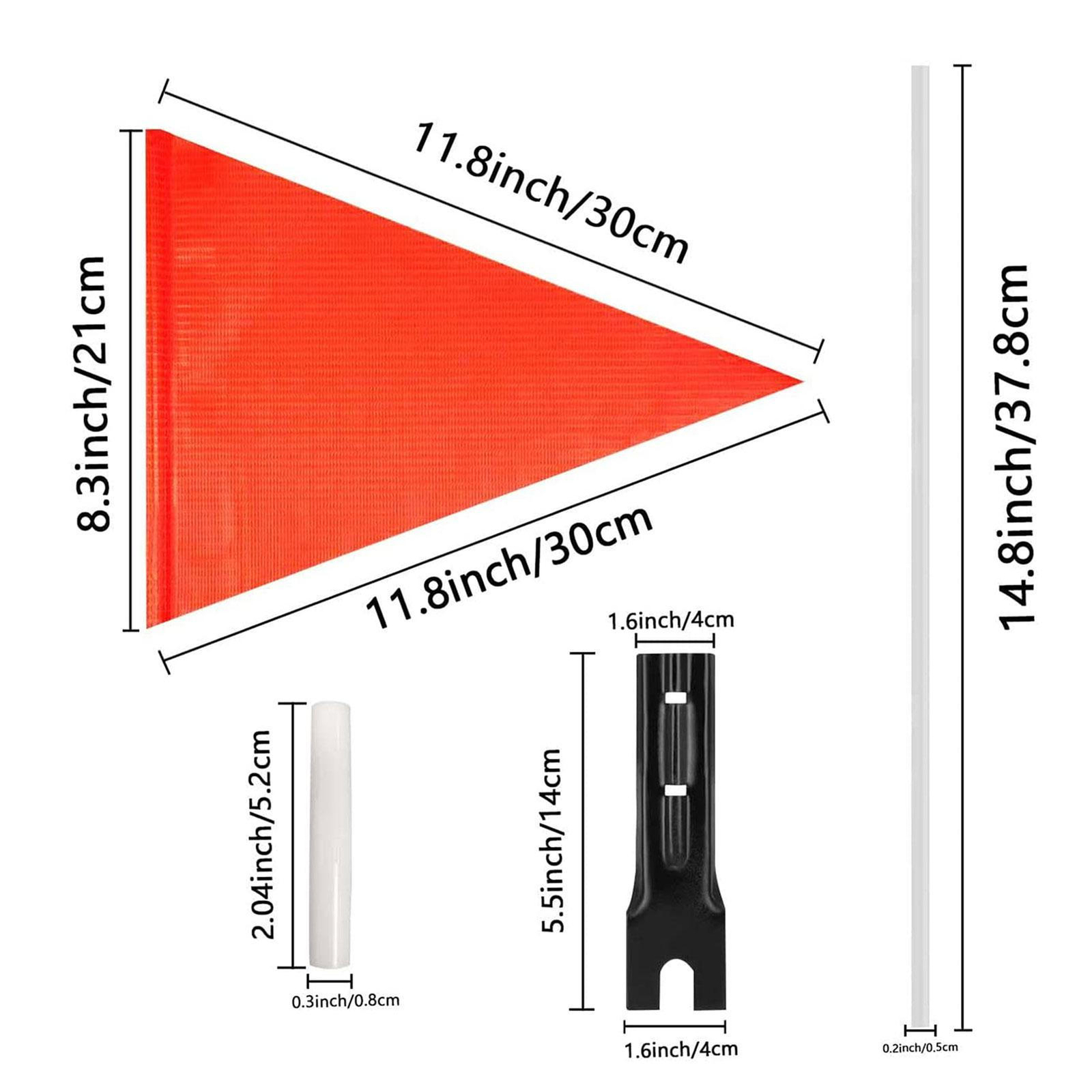 Safety Flag With Fiberglass Pole Adjustable Bike Trailer Flag Child