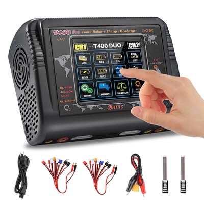 LiPo Charger Dul RC Car Battery Charger Touch Screen AC 200W DC 400W 12A Bala...