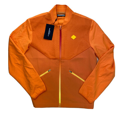 J Lindeberg Men's Diamond Tech Bomber GMOW07643 I068 Russet Orange Medium NWT
