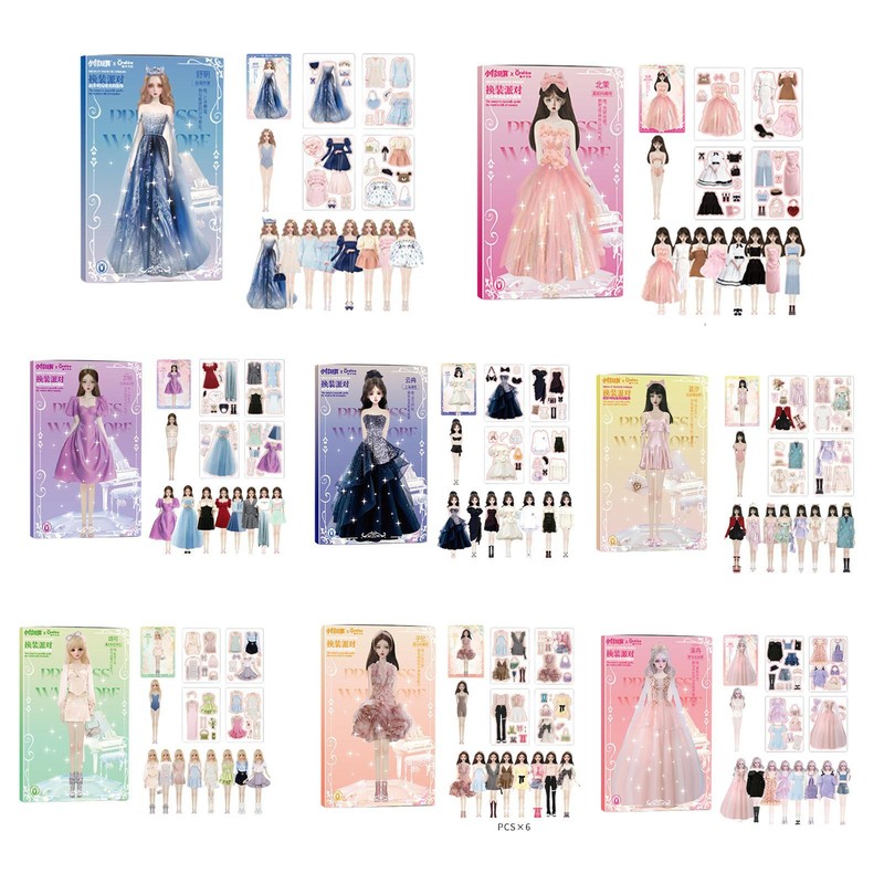 For Girls Pretend Play Dress Up Doll Magnetic Stickers