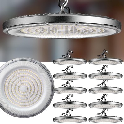 240W LED High Bay Shop Light 5000K 36000LM (Eqv. to 1000W HPS/MH) ETL Listed ...
