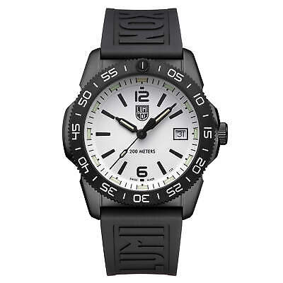 Pre-owned Luminox Unisex Watch Pacific Diver Date White Dial Black Rubber Strap Xs.3127m