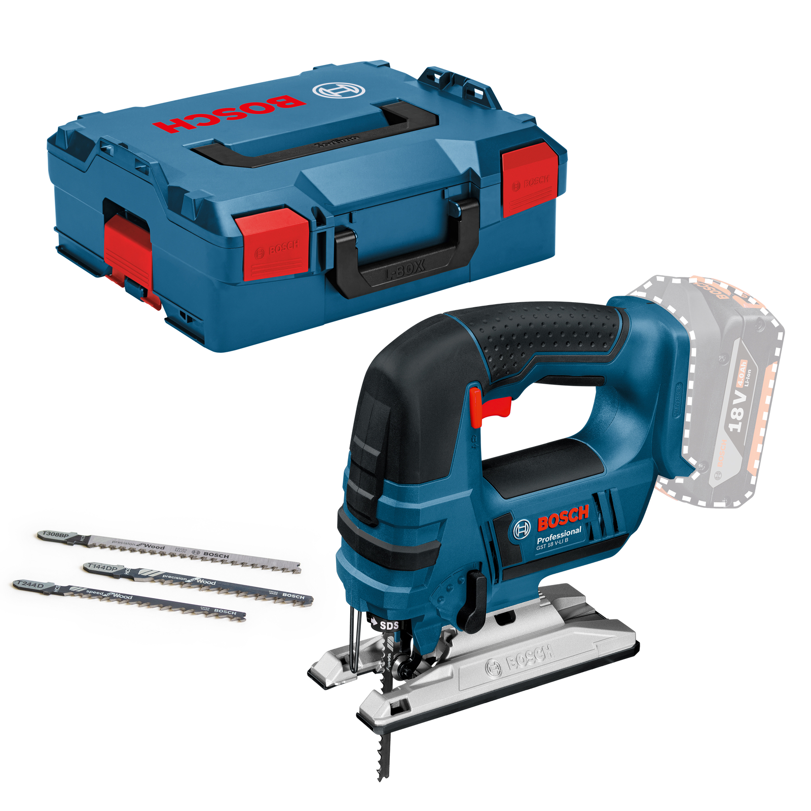Bosch Akku-Stichsäge GST 18 V-LI B Solo ohne Akku ohne Lader in L-BOXX Gr. 2