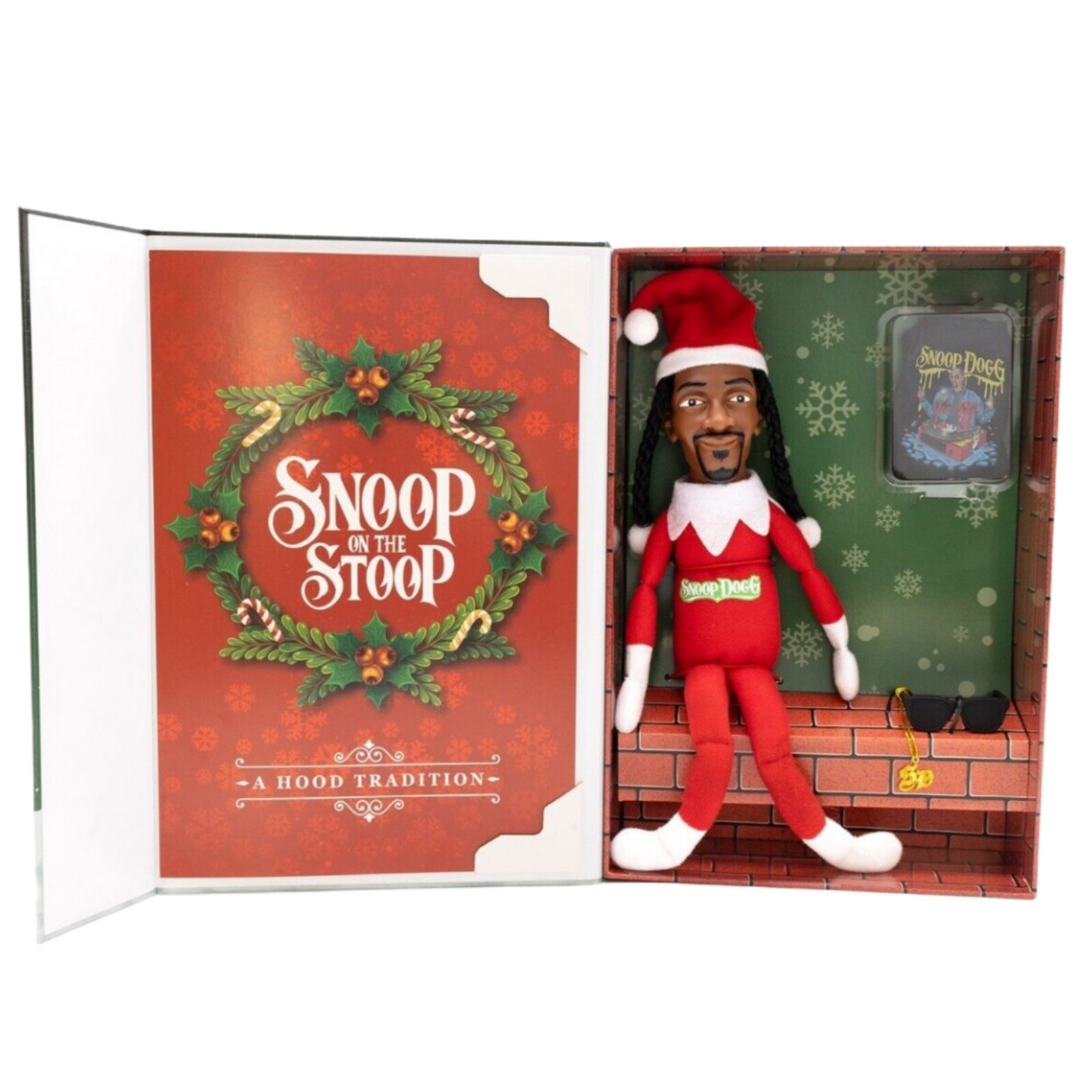 1PC Snoop on the Stoop 12" Snoop Dogg Christmas Red Plush Figurine Gift