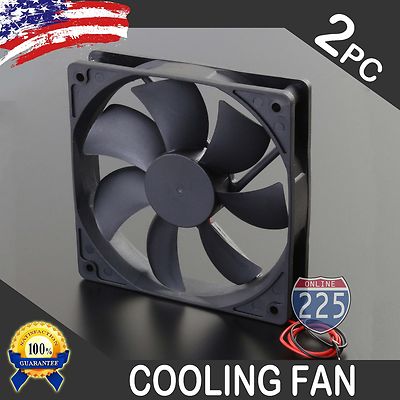 2PCS 6'' Square Cooling Fan with 1'' Depth 12 Volt Rotary Amplifier Computer QUIET