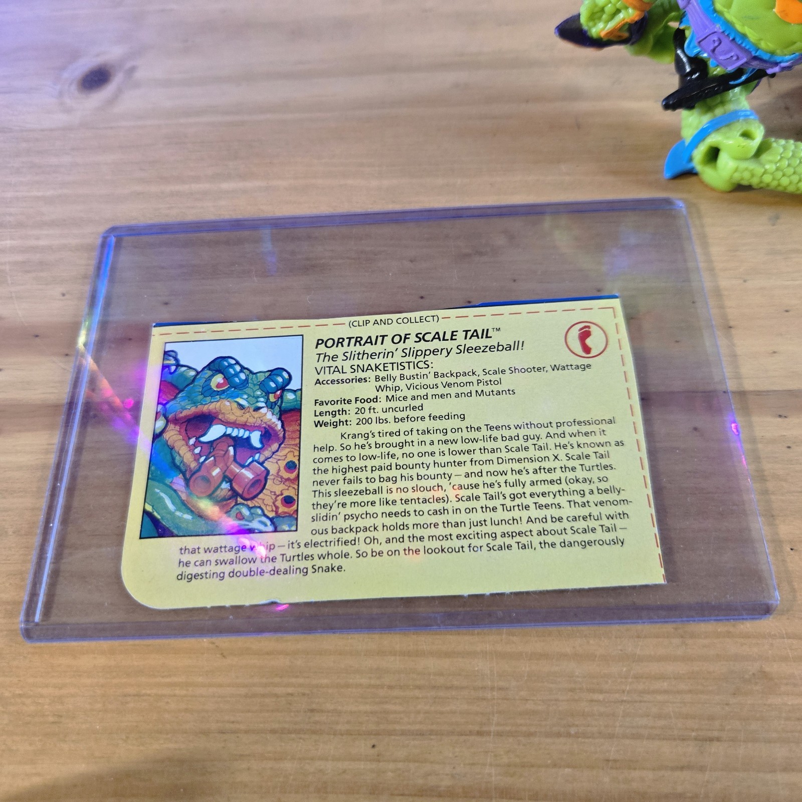Vintage 1992 TMNT Scale Tail Action Figure Complete with File Card