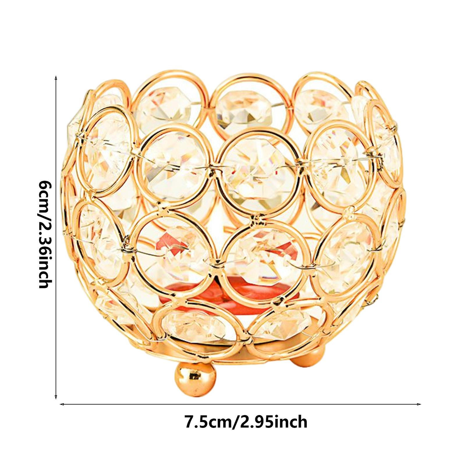 Crystal Candle Holder Gold Crystal Bowl Tea Light Candle Holders Table Decor