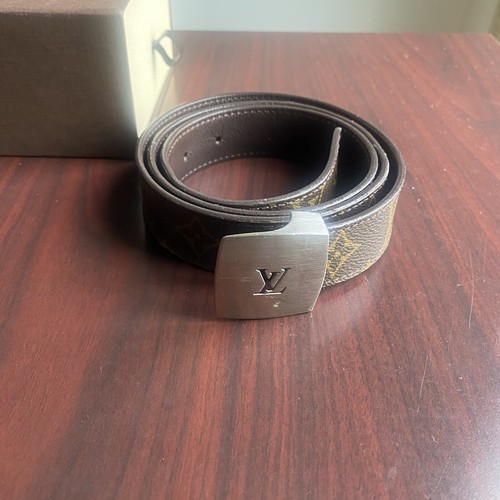 Authentic Louis Vuitton belt Brown Monogram Leather size 95