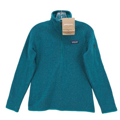NWT PATAGONIA Better Sweater Elwha Blue 1/4 Zip Pullover Pocket Women's SMALL