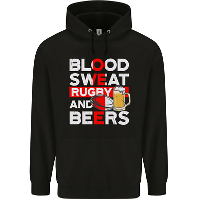 Blood Sweat Rugby Et Bières Angleterre Funny Mens Sweatshirt À Capuche
