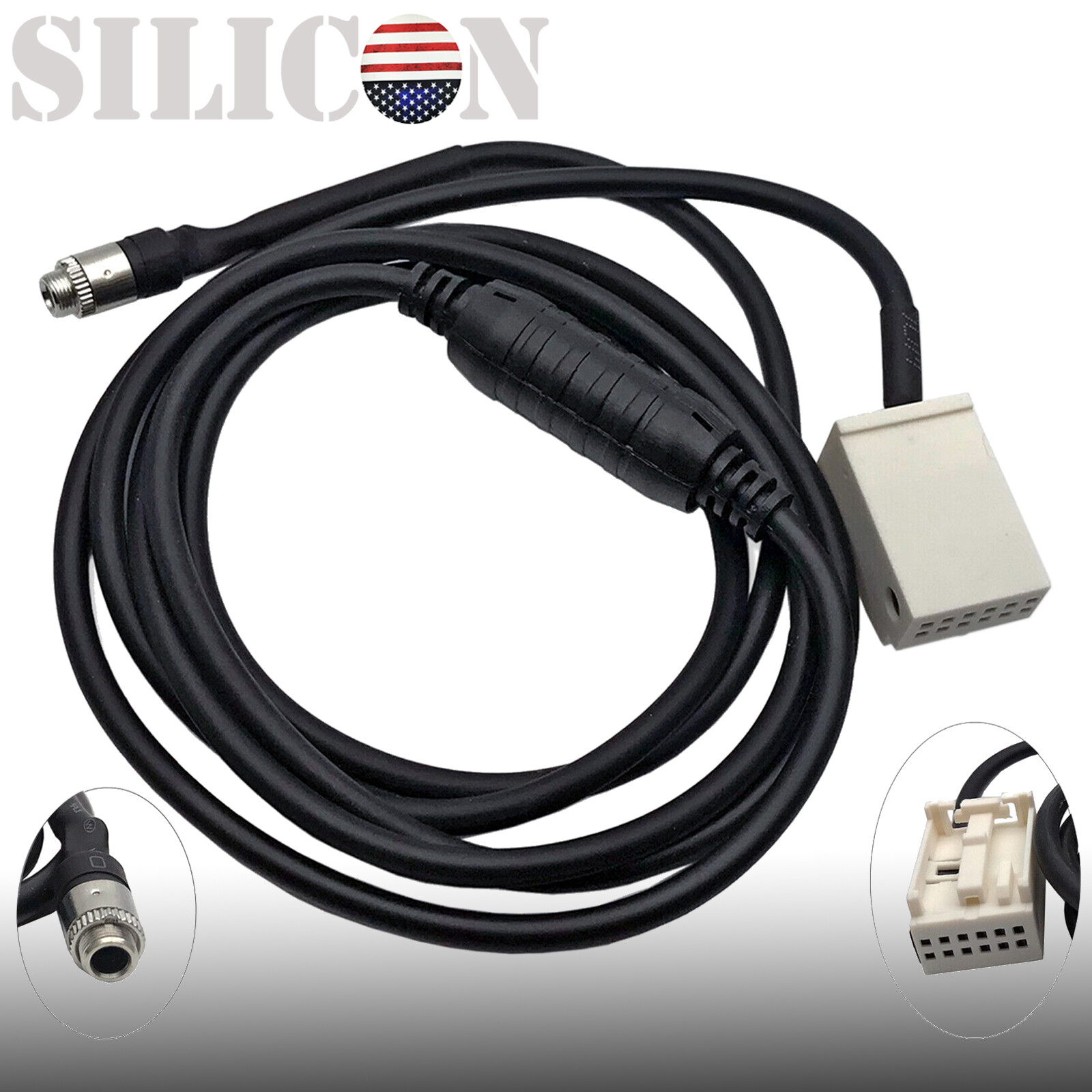 Female AUX Auxiliary Audio Input Kit Adapter Cable For BMW E60 E63 E64 E65 E66