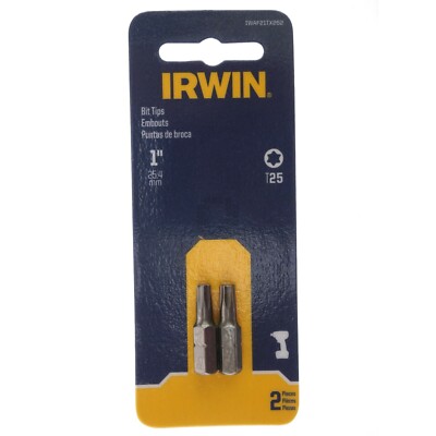 Irwin IWAF21TX252 T25 Torx Bit Tips, 2 Pack, 1'' Length