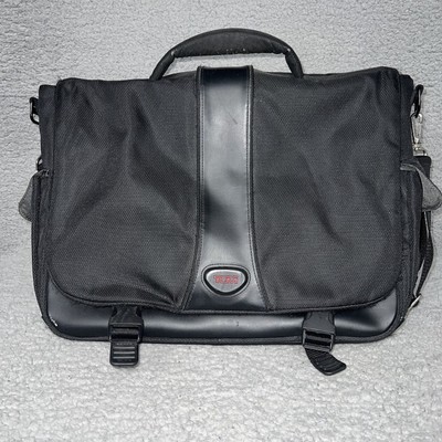 Tumi T2 Tech Ballistic Nylon Briefcase Messenger Laptop Bag Black Crossbody