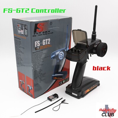 Flysky FS-GT2 2.4G Radio Model RC Transmitter & Receiver For RC Car Black
