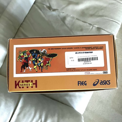 Pre-owned Asics Marvel X-men Kith  Gel-lyte Iii ‘07 Remastered Wolverine + Card 11.5 In Yellow