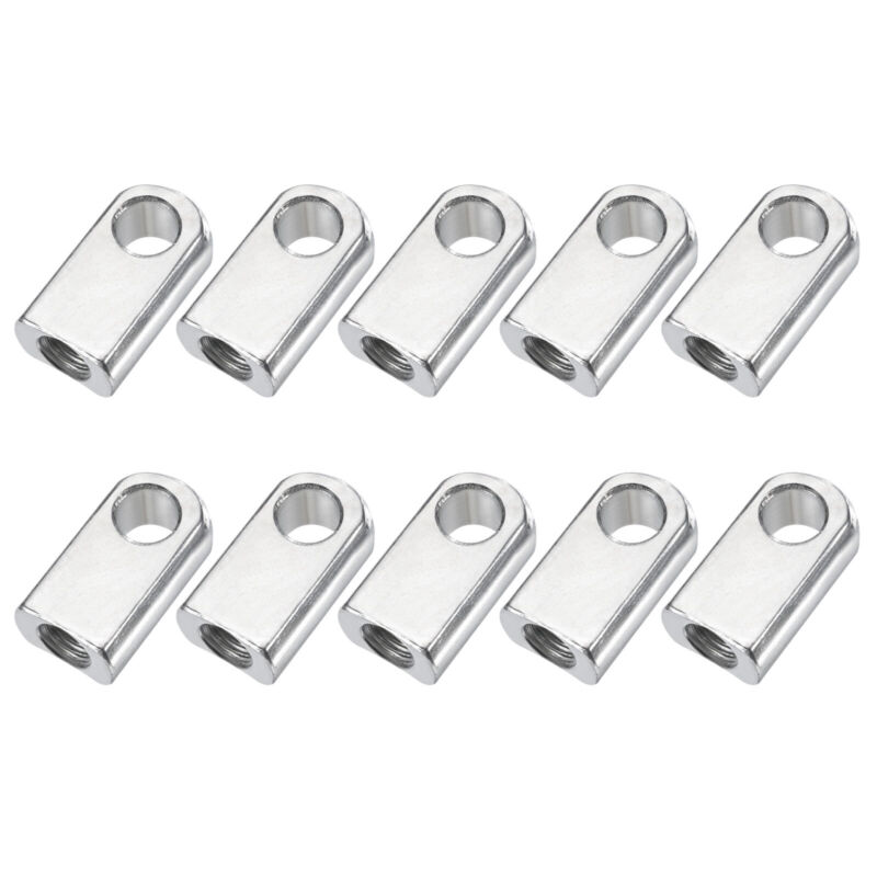 Gas Spring Strut M8 Joint Female Threaded Connectors Steel Silver Tone, 10Pcs