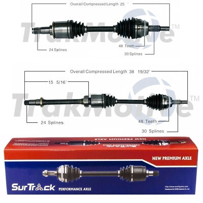 For Lexus RX400h Toyota Highlander AWD/FWD 2 Front CV Axle Shafts SurTrack Set