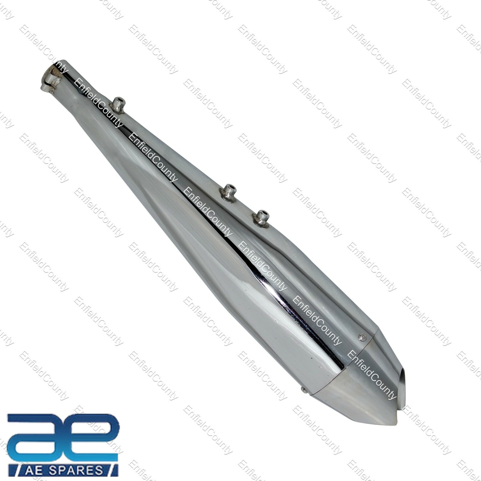 Dolphin Silencer+Bracket & Adapter Chrome For Royal Classic Enfield 350cc  