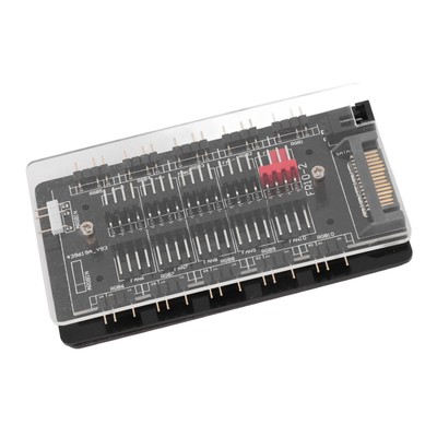 10 WAY ARGB PWM 2 In 1 Hub With 10 Addressable RGB Plugs Power Supply For